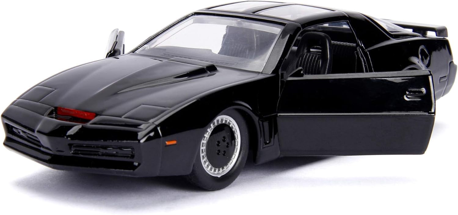 Jada Toys 253252000 Knight Rider K.I.T.T. - 1982 Pontiac Trans AM Modellauto, 1:32, Detail-Innenraum, Türen zum Öffnen, schwarz 2