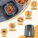 BYKITCHEN 8 Inch Silicone Air Fryer Liner, 2 Pack, Square Inserts view 3