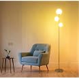 Fiqevs 3 Globe Mid Century Floor Lamp - Gold Tree Design, Frosted Glass Shades, LED Bulbs, Foot Pedal - View #8