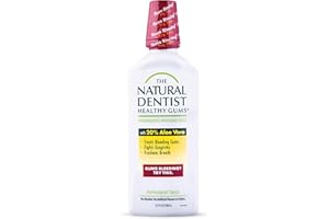 The Natural Dentist Healthy Gums Antigingivitis/Antiplaque Rinse, Adults 12 & Up, Gingivitis Mouthwash, Bleeding Gums Treatment, Safe for Chemotherapy Patients, Aloe Vera, Alcohol-Free, 16.9 fl oz