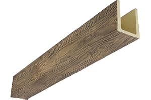 EKENA MILLWORK Heritage Timber MENA Faux Wood Beam, 3-Sided (U-Beam), 5 1/2"W x 5 1/2"H x 192"L, Smokey Brown Finish