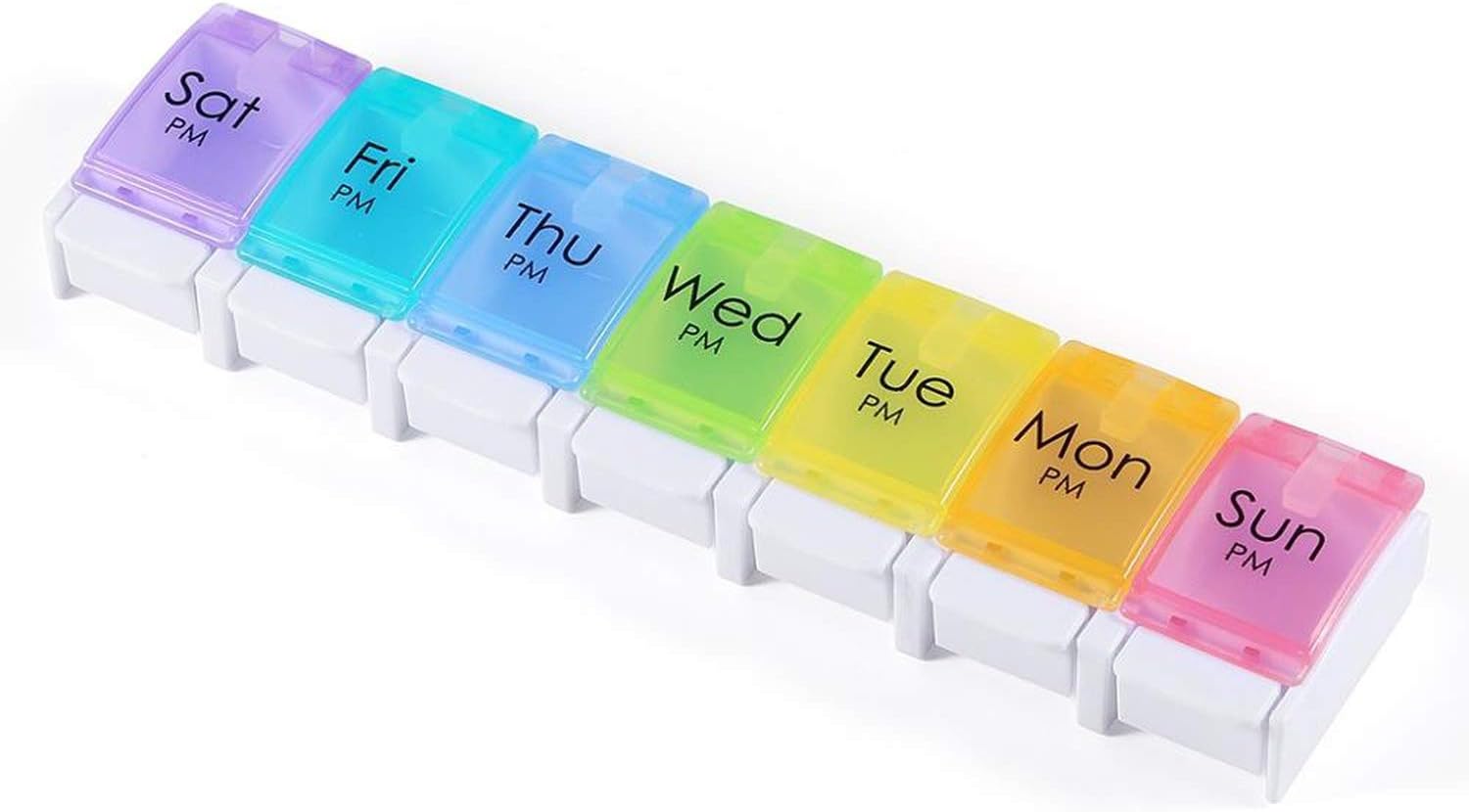 Pill Box 7 Days Push Button Pill Organiser Large