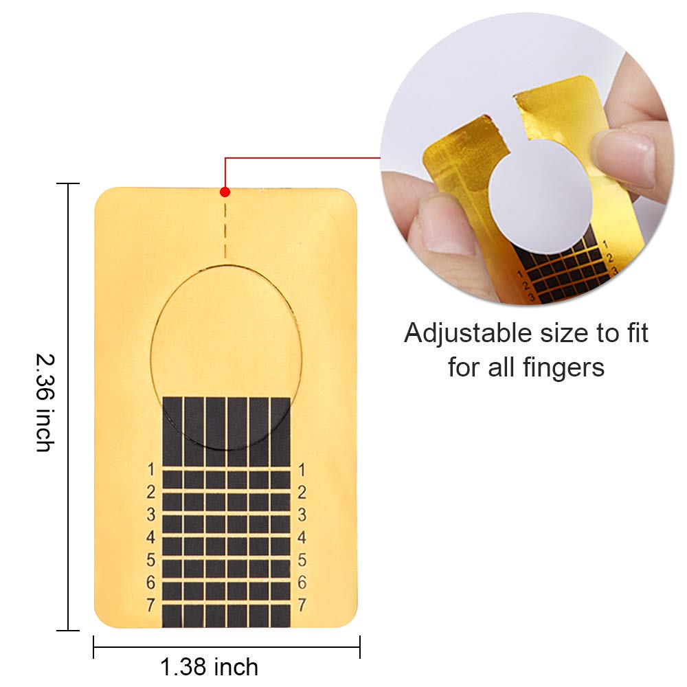 Yokilly Nail Forms for Acrylic Nails, 500PCS Nail Forms for Polygel Nail Tips Guide, Nail Forms For Builder Gel, Nail Forms Roll for Salon Nail Former Stickers with Numbers Marked for Nail Art DIY - Image 5