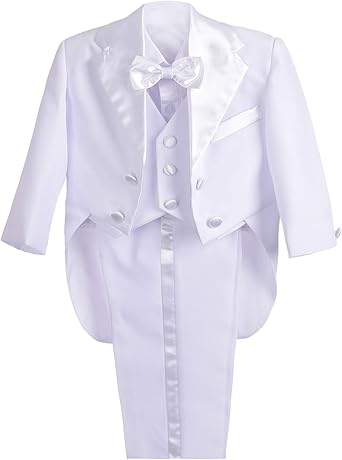 Lito Angels Smoking Pour Bebe Garcon Ensemble 5 Pieces Blazer Gilet Chemise Noeud Papillon Et Pantalon Costume De Mariage Ceremonie Bapteme Taille 3 12 Mois Blanc Noir Ivoire Amazon Fr Vetements Et Accessoires