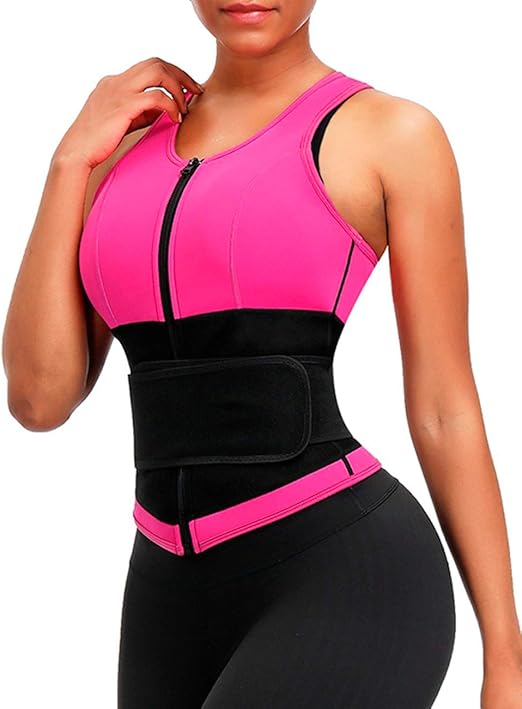 Neoprene Waist Trainer Vest with Adjustable Waist Trimmer Belt Sauna Sweat for Women at Amazon