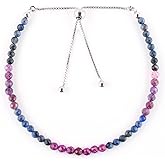 OdrillionGems Gemstones Bolo Bracelet 925 Sterling Silver Faceted Rounds Beads Handmade Minimalist Jewelry Healing Crystals Adjustable Slider Wedding Women Gifts