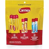 Carmex Classic, Weather Guard, and Daily Care Moisturizing Lip Balm Pack, 7-Count Lip Care Variety Pack Bag (3 Tubes, 4 Sticks)