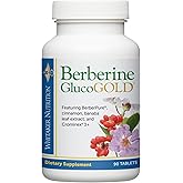 Dr. Whitaker’s Berberine GlucoGold Supplement with 1500 mg per Day of BerberPure Berberine, Concentrated Cinnamon, Crominex Chromium and Banaba Leaf Extract (90 Tablets)