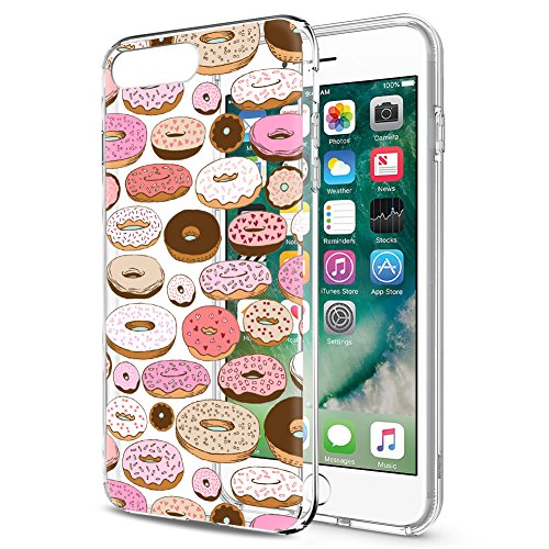 iPhone 7 Plus / iPhone 8 Plus Case, Eouine Soft TPU Silicone Bumper Cover [Shock Absorption ] Clear Protective Cases for Apple iPhone 7 Plus / iPhone 8 Plus 5.5 inch, Donuts