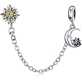 Clip Lock Spacer Stopper Charm Bead Love Heart Charm Bracelets for Women 925 Sterling Silver Safety Chain Charms for Pandora Bracelets