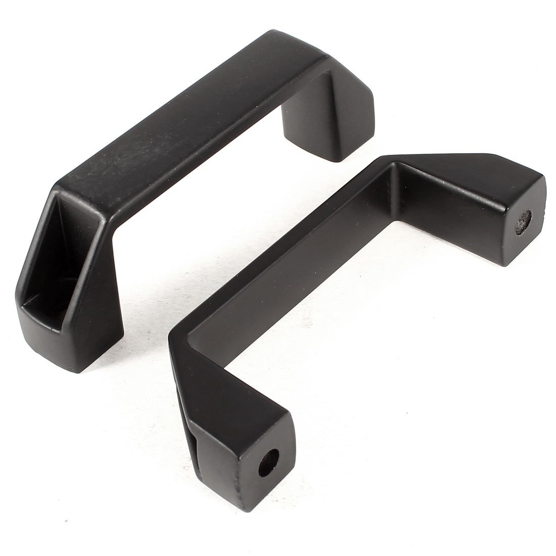 Sourcingmap 4.3" Length Black Metal Rectangle Drawer Cabinet Door Pull Handle 2pcs