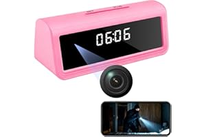 4K Hidden Camera Spy Camera Clock Wireless WiFi Home Security Surveillance Monitoring Camera Nanny Cam 170 Angle Night Vision