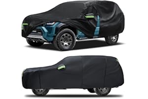 QUALENCEY Car Cover Custom Fit for Toyota 4Runner 1995-2025,6 Layers Truck Cover Waterproof All Weather for Automobiles,Outdoor Full Exterior Cover,Rain, Sun, Wind Protection,Black