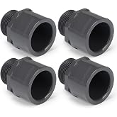 Fiwochic 4 Pcs 1 Inch PVC Pipe Fitting Male Adapter Schedule 80 Socket x Npt Compatible with 836 Series Heavy Duty Industrial Grade Corrosion Resistant Plumbing Irrigation Connector for Water