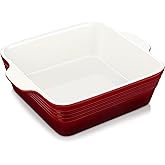 LOVECASA 8x8 inch Baking Pan, 2 Quart Square Cake Pan Baking Dish for Oven, Stoneware Brownie Pan Non-Stick, Casserole Baking