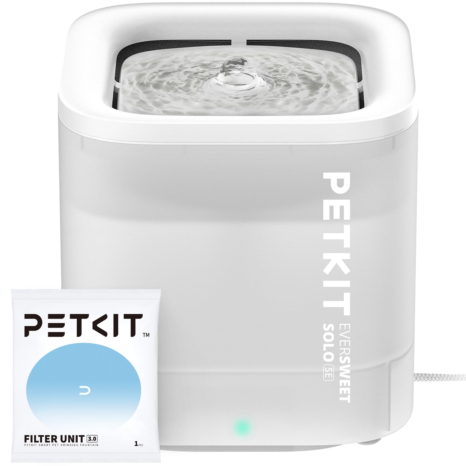 Photo 1 of PETKIT New Cat Water Fountain with Wireless Pump, Ultra Quiet 65oz/1.85L Pet Water Fountain for Cats and Dogs Inside, Detachable Design Easy to Clean and Assemble, Filters Included
