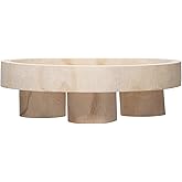 Bloomingville Paulownia Wood Dessert Pedestal Tray, Natural
