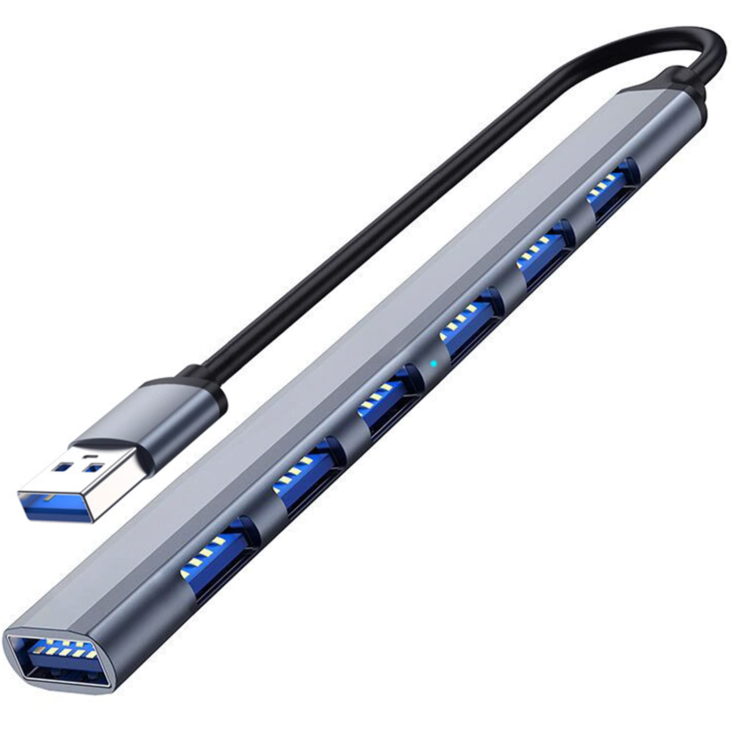 Photo 1 of TIEDXIOY 7 Port USB 3.0 Hub, Aluminium USB Splitter & Extender for Laptop, PC, iMac, USB Flash Drives, Mobile HDD, Printer, Camera & More