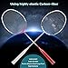 Oppum Carbon Fiber Professional 2 Player Badminton Racquets Set Super Lightweight Badminton Rackets Including 2 Rackets/1 Carrying Bag/2 Overgrips