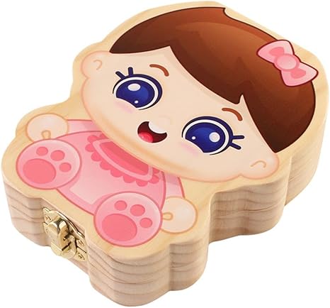 Caja de dientes, tumao caja de recuerdos para dientes de leche de los niños caja de