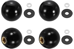 uxcell 4Pcs Threaded Ball Knobs, M10 x 35mm Phenolic Plastic Thread Ball Handles Balls Nuts Knob Caps Nut Balls with Threaded
