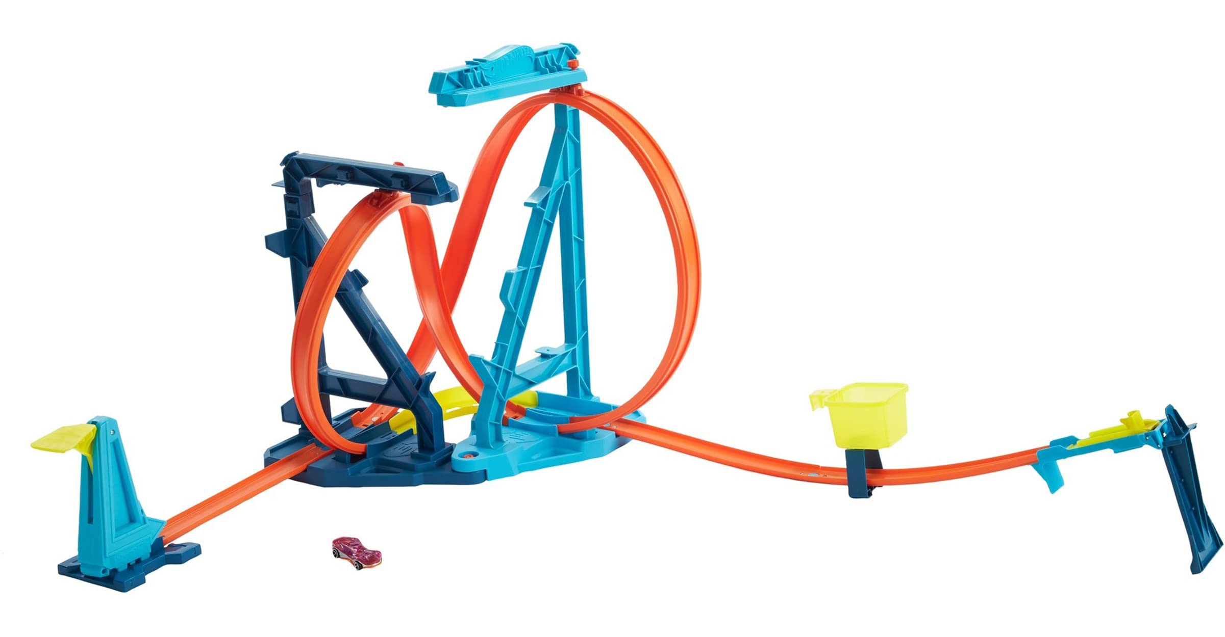 Hot Wheels HBY98​ Track Builder Unlimited Infinity Loop Kit with Adjustable Set-Ups & Jump that Flips Cars into Catch Cup for Kids 6 to 12 Years Old with One 1:64, Multicolor, 51.0 cm*145.0 cm*56.0 cm