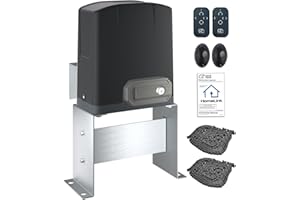 GateNear Automatic Sliding Gate Opener [Compatible with HomeLink] up to 1800lb with 2 Remote Control & Infrared Sensor, Electric Driveway Slide Motor, Complete Rolling Door Opening Hardware Kit