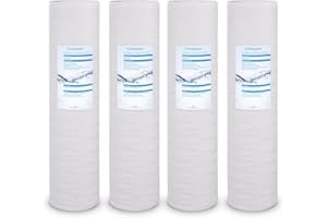 Geekpure Whole House String Wound PP Spun Sediment Filter-4.5" x 20"-5 Micron- Pack 4