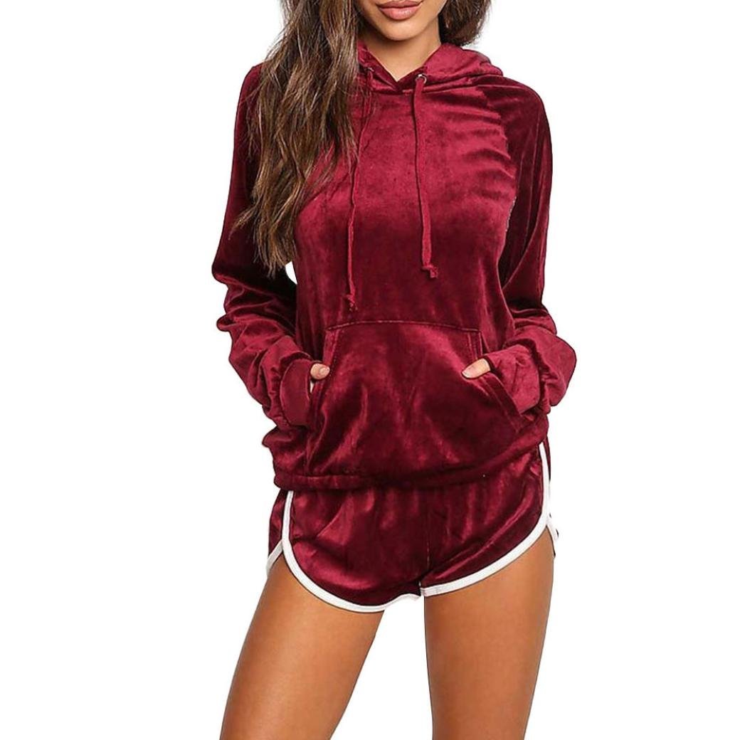 velvet shorts and hoodie set