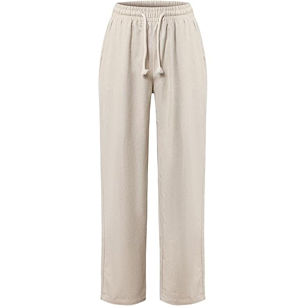 ODOLDI High Waisted Business Pants for Women Beige Straight ODOLDI High Waisted Business Pants for Women Beige Straight