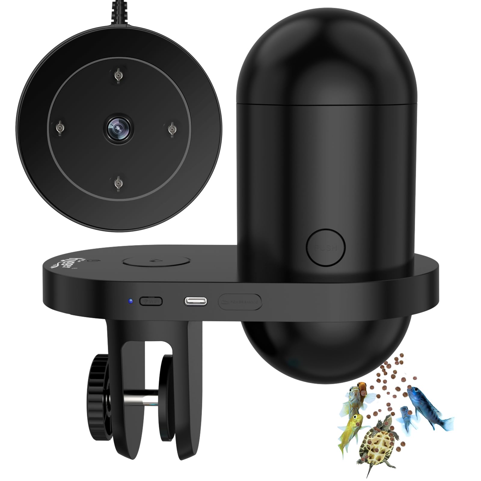 Photo 1 of hygger WiFi Automatic Fish Feeder with App, Smart Auto Fish Feeder for Vacation with Timer, Precision Feeding and Moisture-Proof, Fish Feeder Automatic Dispenser with USB Cable for Aquariums Fish Tank