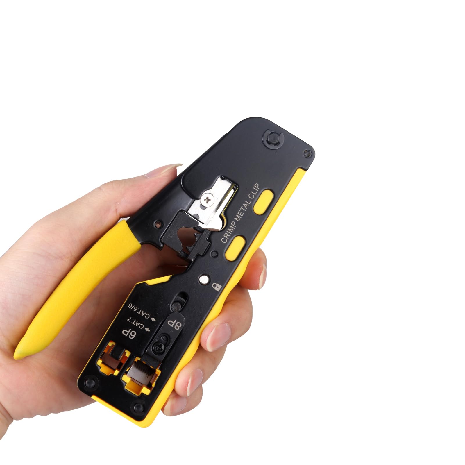 Duogalia RJ45 Crimping Tool Kit Ethernet Crimp Tool Set (Yellow)