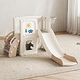 Toddler Slide Indoor with Climber, Basketball