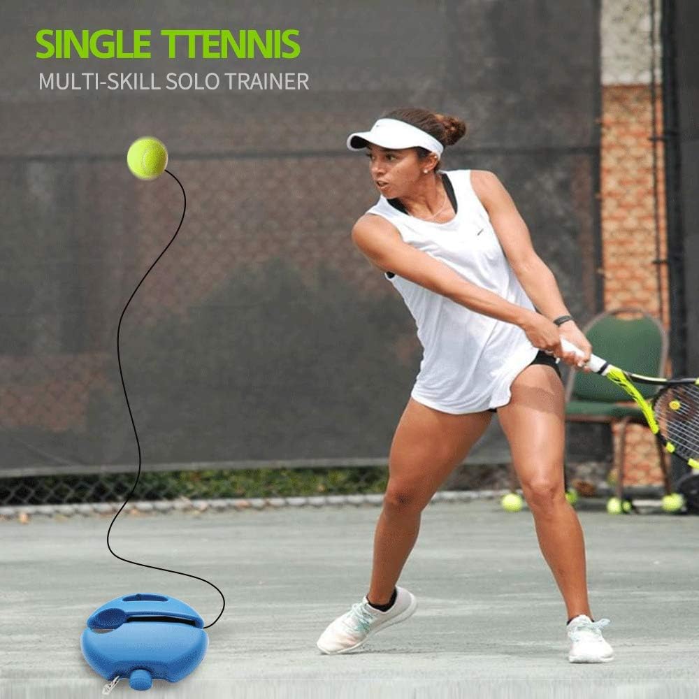 SIEBIRD Tennis Trainer Rebound Ball - Solo Tennis Self-Study Practice Trainer Gear - Complete Tennis Rebounder Tennis Training Equipment Kit with 2 Elastic Ropes & 2 Balls, 1 Trainer Base : Sports & Outdoors