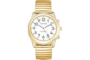 MAUJOY English Ladies Talking Watch for Women Speaks The Time, Date or Alarm time for Elderly,Visual Impaired or Blind