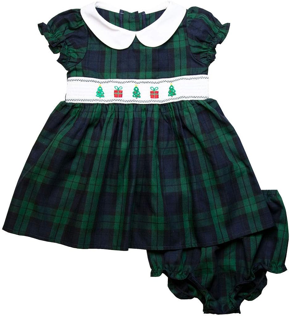 black watch tartan baby dress