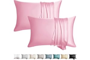 WLOSJ 100% Silk Pillowcase for Hair and Skin Toddler Size 2 Pack Mulberry Silk Pillow Case 13 x 18 Inches Highest 6A Silk Kids/Travel Pillow Cover Soft Breathable Cooling with Hidden Zipper, Pink
