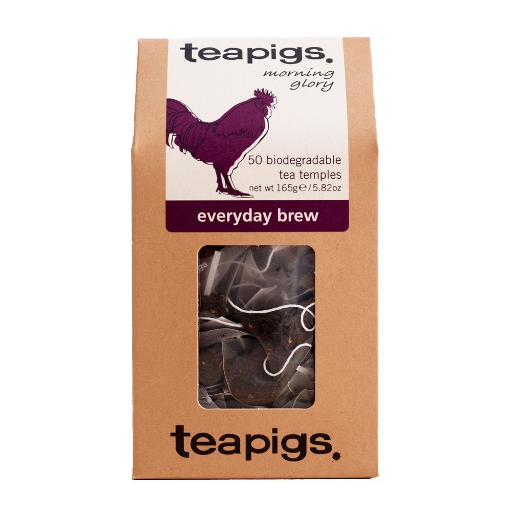 teapigs Whole Leaf English Breakfast Tea Bags - Bold, Malty Flavour - Eco-Friendly Biodegradable Tea Temples - Perfect for Morning Brews - Pure Natural Ingredients, No Additives - 50 Teabags (1 Pack)