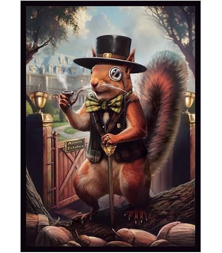 mtg squirrel card sleeves Sir Peregin Nutley Acorn Aristocrat MTG Size 100 Smooth Matte Trading Card Sleeves (FN101S)
