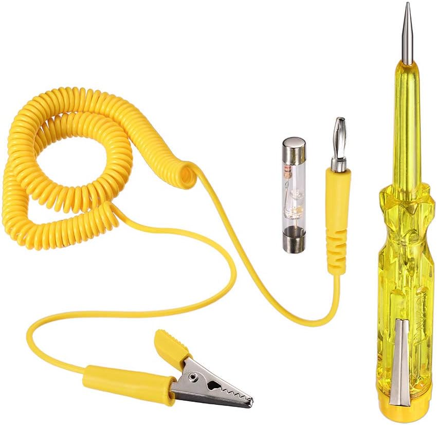Eightwood Motor Car 6V-24V Pen Electric Tester Mains Tester Screwdriver Electrical Tester Screwdriver Electric Pen Tester Motor Car Voltage Tester Pen Test Probe Leads 6V 12V 24V Neon Electrical