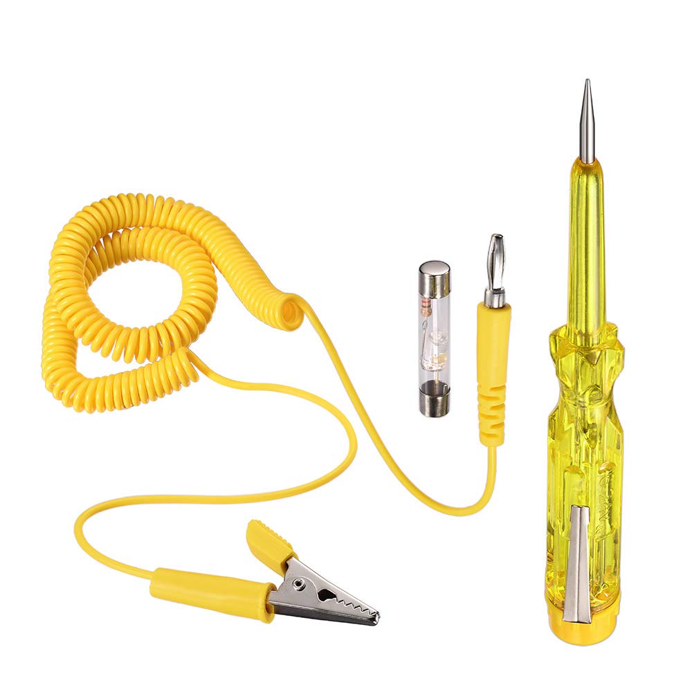 Eightwood Motor Car 6V-24V Pen Electric Tester Mains Tester Screwdriver Electrical Tester Screwdriver Electric Pen Tester Motor Car Voltage Tester Pen Test Probe Leads 6V 12V 24V Neon Electrical