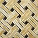 Honey Onyx Stanza Basketweave Mosaic with Black Dots, Polished - 6
