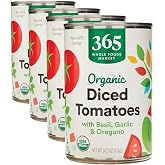 365 by Whole Foods Market, Tomatoes Diced With Italian Herbs Organic, 14.5 Ounce (Pack of 4)