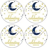 2" Round 50 Pack Twinkle Twinkle Litter Star Label Stickers Thank You Birthday Party Sticker Labels Candy Stickers for Birthday Party Baby Shower Wedding Favors