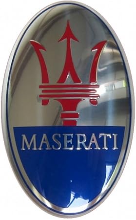 Amazon マセラティ クアトロポルテ フロントバンパーエンブレム マセラティ ジャパン正規純正品 フロントバンパー 車 バイク