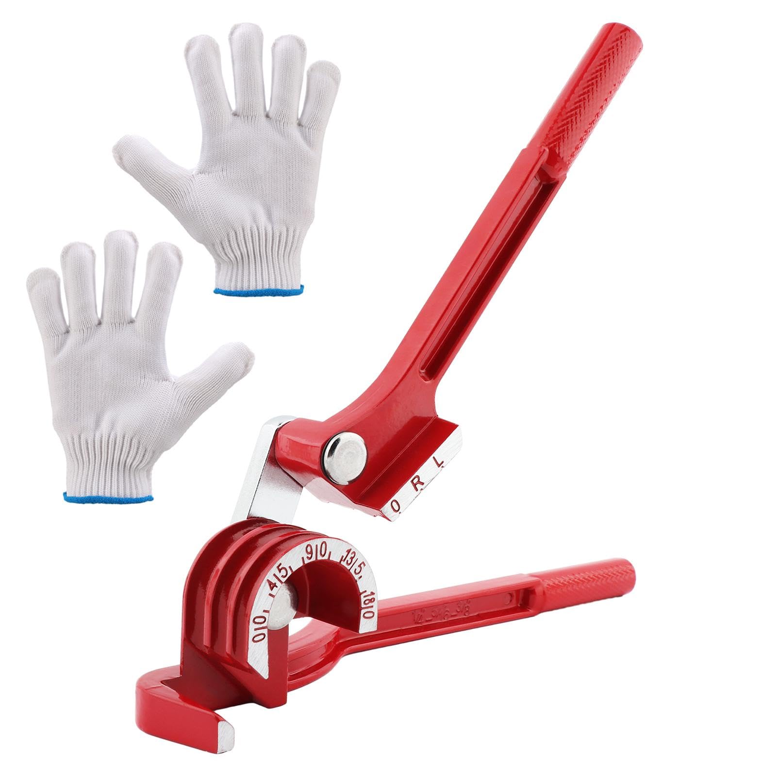 Photo 1 of Kryslanix Copper Tube Benders with 1Pair Gloves,3-in-1 Manual Tube Benders for 1/4'' 5/16'' 3/8'' Tubing 0-180 Degrees Heavy Duty Brake Line Bending Tool for Copper Brass and Aluminum Pipes
