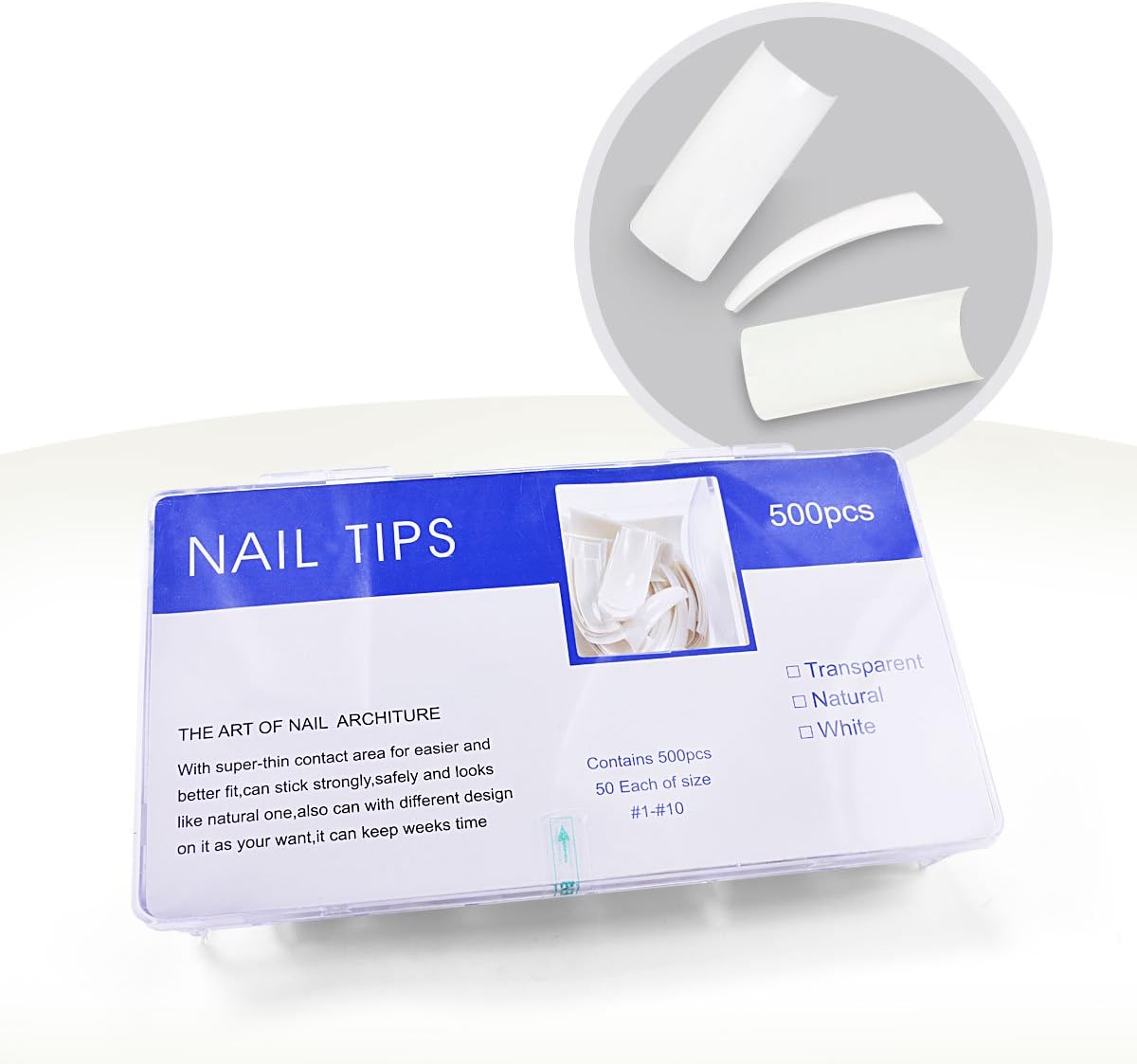 Ocibel 500 Capsules Small White Thumb Hole (Box), False Nails Manicure & Nail Art