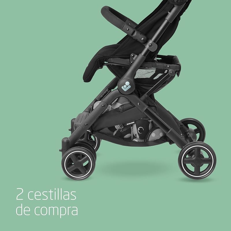 Lara2 Silla de Paseo Compacta, 0–22 kg, Essential Black