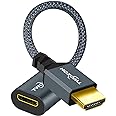 Twozoh HDMI Male to Mini HDMI Female Adapter Cable, Male HDMI to Female Mini HDMI Cable Adapter (A Type to C Type) 3D/4K 1080p HDMI 2.0 (20cm/0.6ft)