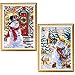 UPINS 2 Pcs 5D DIY Christmas Full Drill Rhinestone Diamond Painting Kits for Home Décor